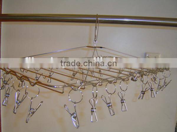 stainless steel hanger with pegs,metal hanger with clips,cloth hanger