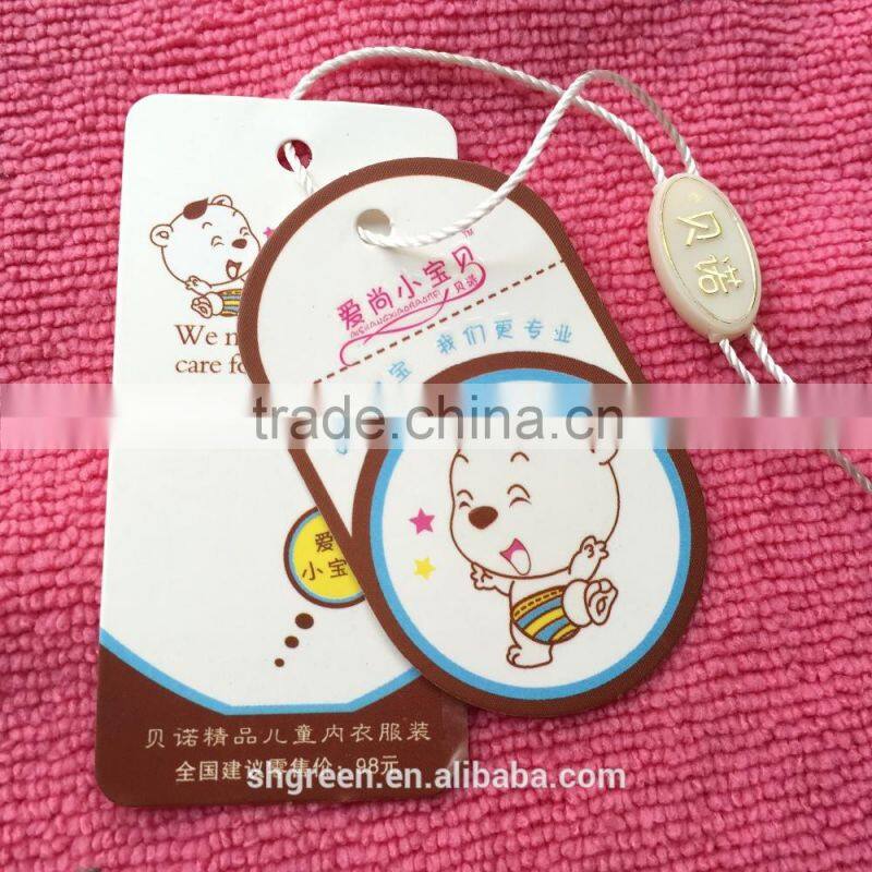Die cut UV embossing hangtag for baby clothing