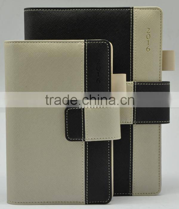 A5 pu leather ring binder travel diary with clasp
