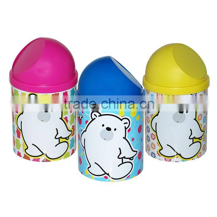 Tin household cartoon cute mini trash can