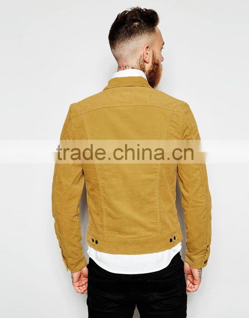 high quality Man tan color corduroy jacket coat (LOTJ326)