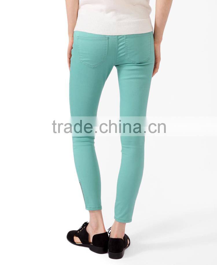 Stretchy Zippered Denim Skinny Jeans for women (LOTX173)