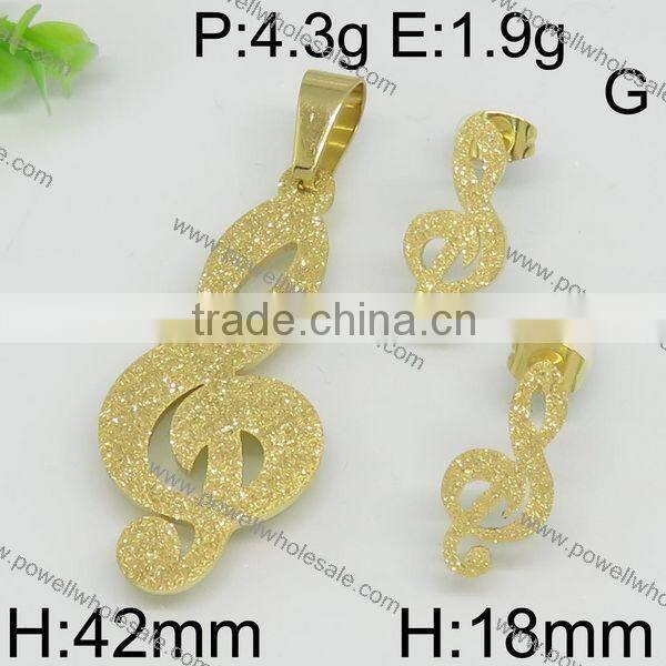 Fashion made in china stainless steel 24k saudi gold jewelry set