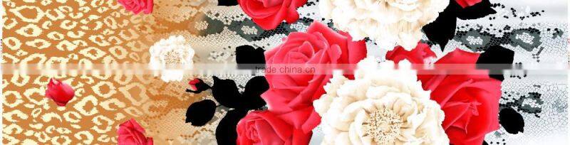 100%Polyester 3D printed textile fabric with big flower for bedsheet/bedding set/mattress
