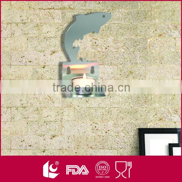 2pcs 18/0 stainless steel wall silver candle holder