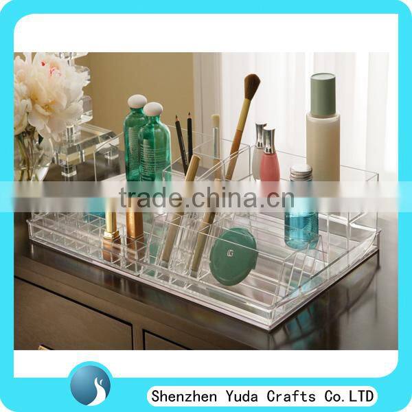 Hot sale acrylic acrylic cosmetic holder display, counter makeup stands, acrylic cosmetic holder