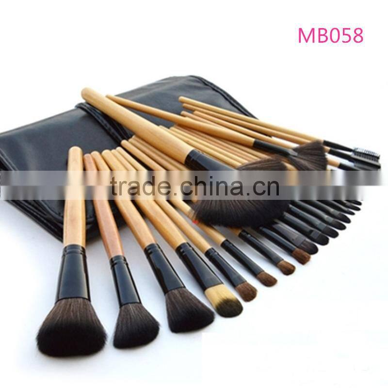 Classic hot styles! Wholesale good 24pcs wooden soft synthetic hair glitter cosmetics makeup brush set with competitive price !