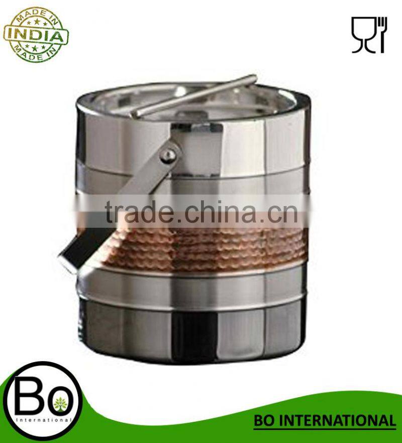 Stainless Steel Double Walled Ice Bucket With Copper Paint