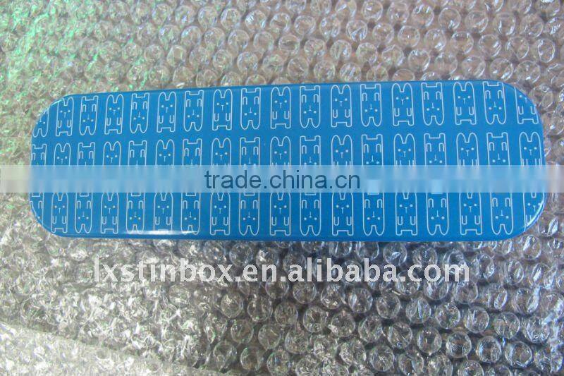 rectangular size:180*50*25mm with hinged lid pen tin box packaging