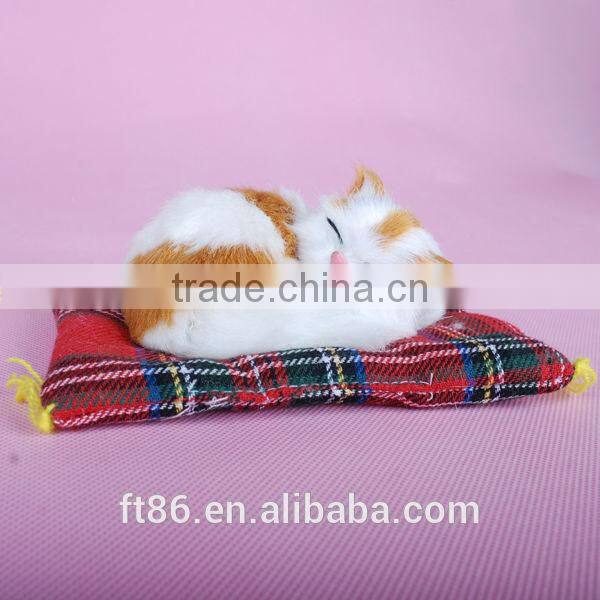 Plush Fur toys crafts popular Christmas decoration animal model sleeping little cat