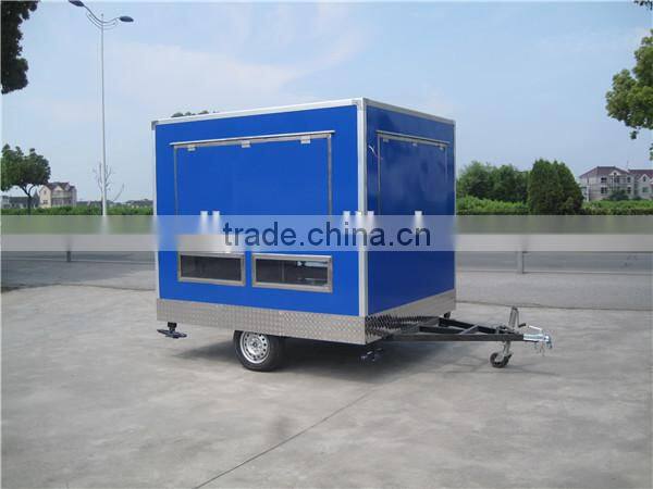 2.8m long fast food trailer food kiosk for sell snacks on alibaba