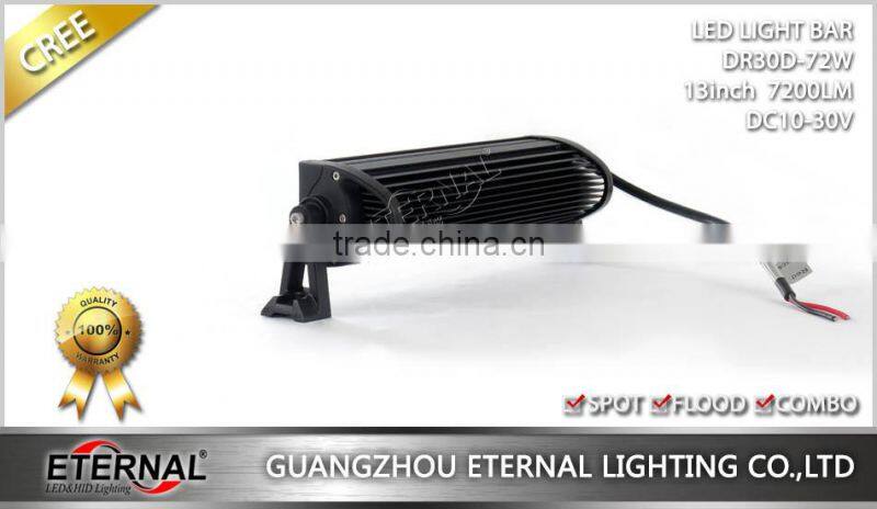 72W 13" 4D driving spotlight heavy duty equipments excavator bulldozer crane motor grader high power work light bar