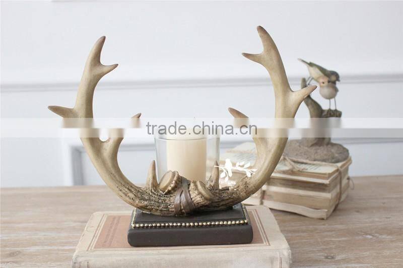 Resin Deer Antler Candle Holder for Christmas,hand-made antler decoration