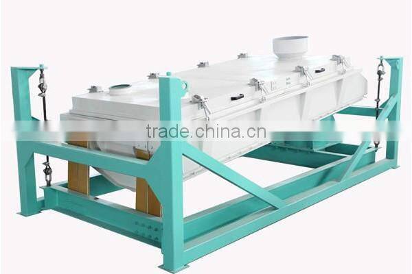 Rotary sizing screen for feed machine line