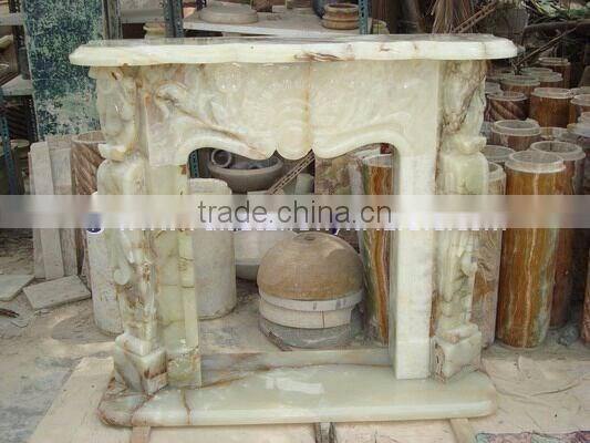 BEAUTIFUL MULTI GREEN ONYX FIREPLACES