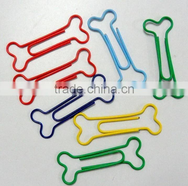 40 packs bone shape box Iron PET covering bone shaped paper clip