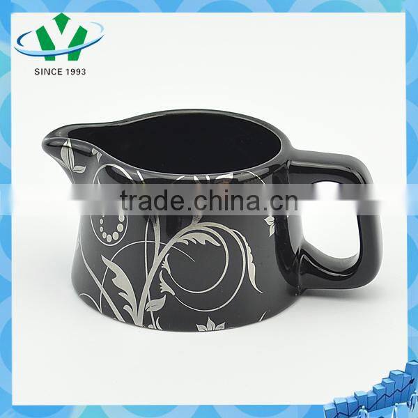 Elegant Black Flower Pattern Ceramic Tea Pot