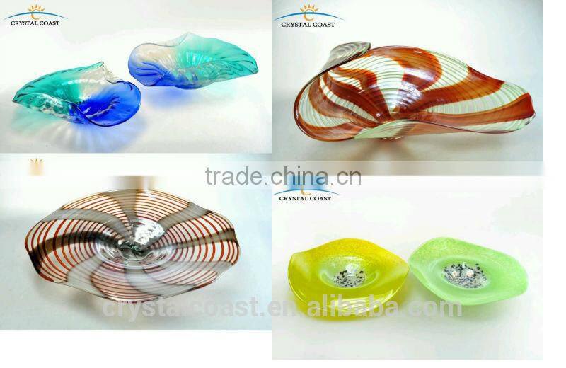 hand blown morden decoration murano wall art glass plates for wall hanging