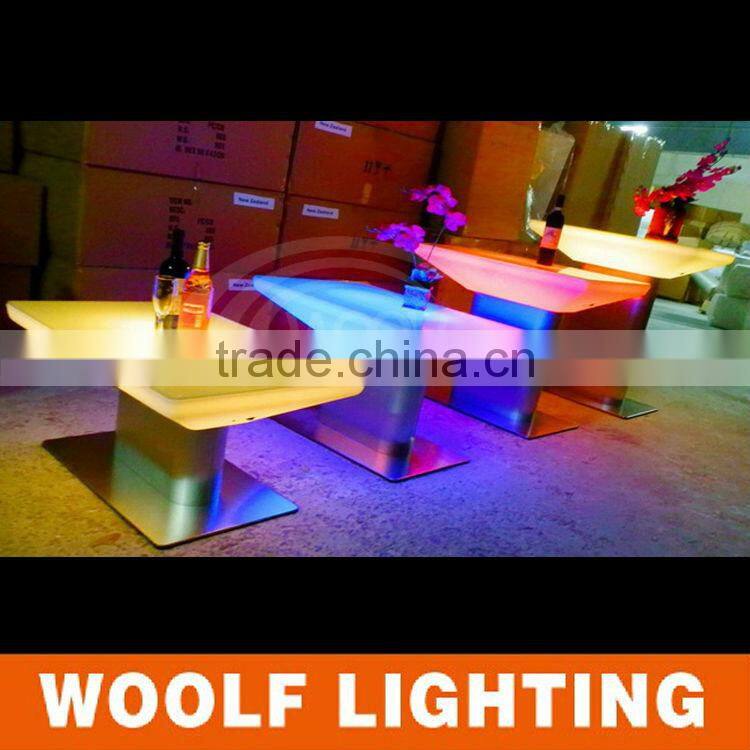 Rechargeable Stylish Glowing Rectangular LED Coffee Table LED Party Events Lighting Up Decorative Table