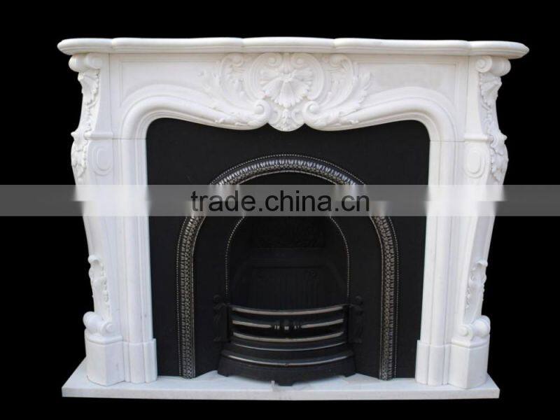 French style white marble fireplace mental for sale