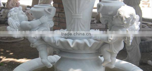 Angel Carved Stone Fountain for Outdoor