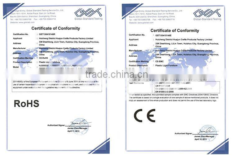 Outdoor furniture plastic patio bench RGB lights cheap price