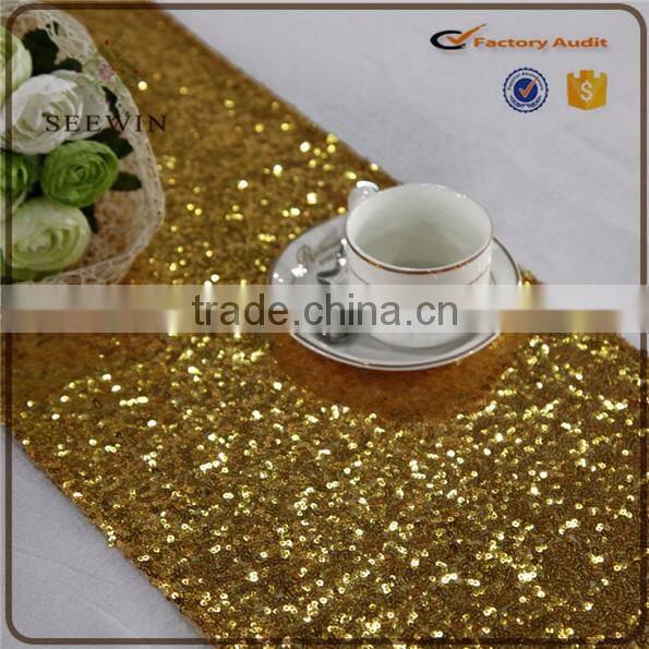 exotic fashionable quilted shinny grossy sequin chervon ruched square table runner