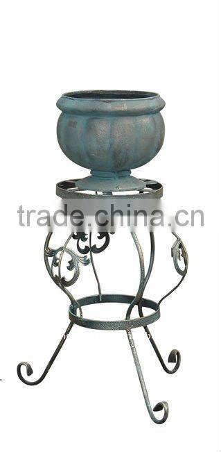 Round cast iron flower pot antique pot ans urns