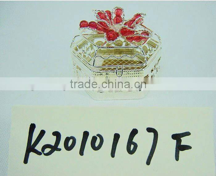 Silver Valentine Metal Gift Packing Basket