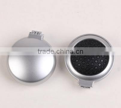 High quality round plastic foldable pocket compact decorative mirror with hair brush