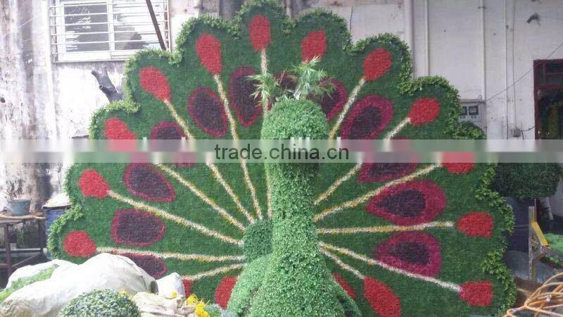 artificial plastic peacock for decoration fake garden green sculpture