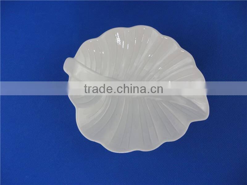 ceramic leaf shape popcorn bowl