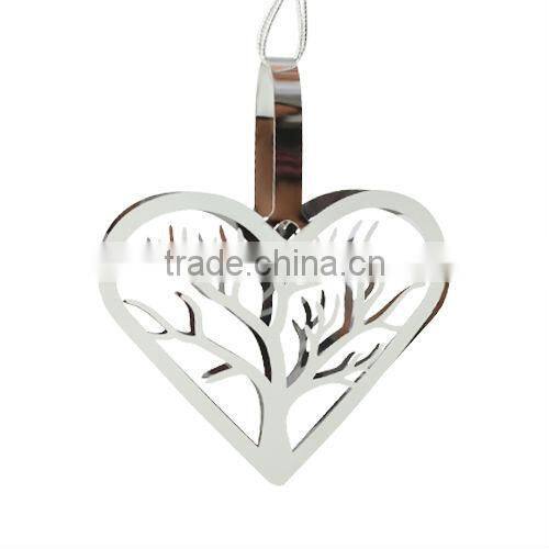 Hot Sale Silver Heart Xmas Hanging Ornament WS331-SS10001S