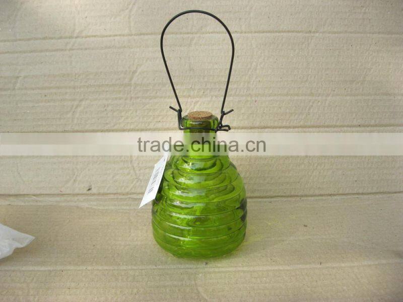 3 sizes Colored glass wasp trap hanging glass bee catcher, glass pest catcher