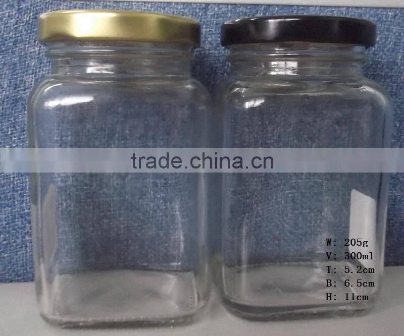 10oz 300ml Wholesale fashionable design clear glass jar