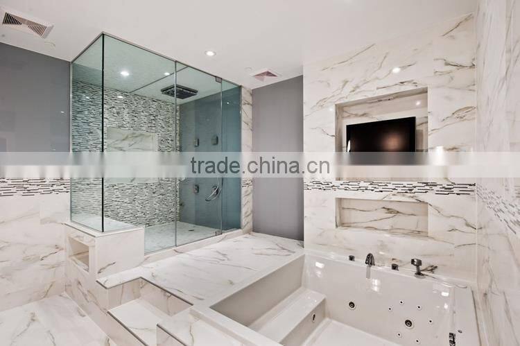 Economic fire resistant natural stone white wooden grain marble tiles