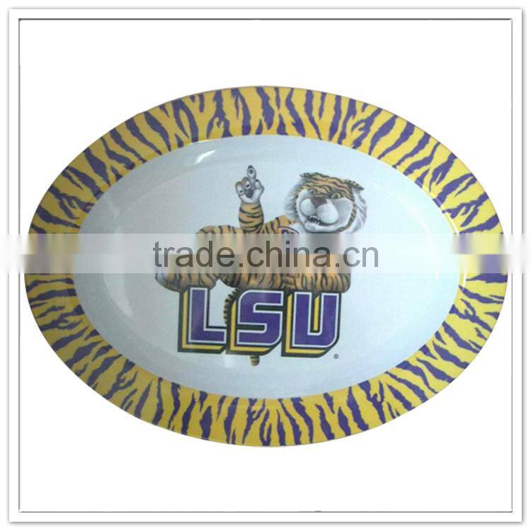 Food guaranteed tiger printing oval lingt candy plate