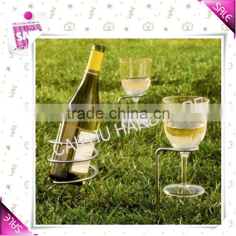 90 x 90 x 406mm chrome plated Metal wine bottle stand