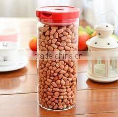 Transparent glass sealed cans with plastic easy buckle cover