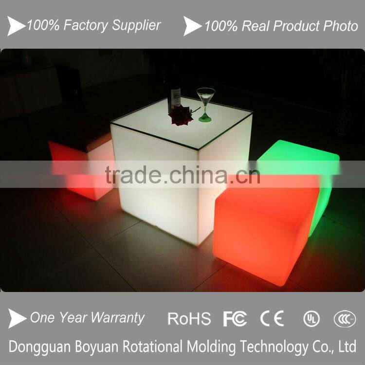 dongguan led furniture/light up bar/ led plastic cube