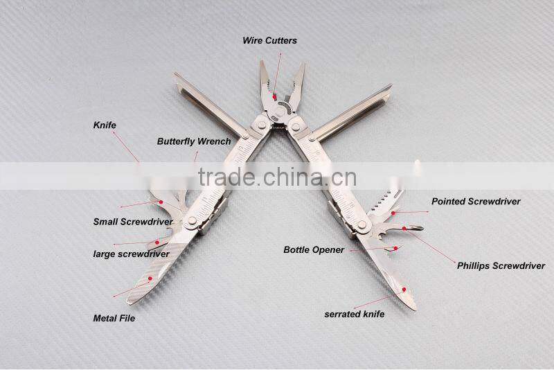 All locking features Stainless steel multi-tool