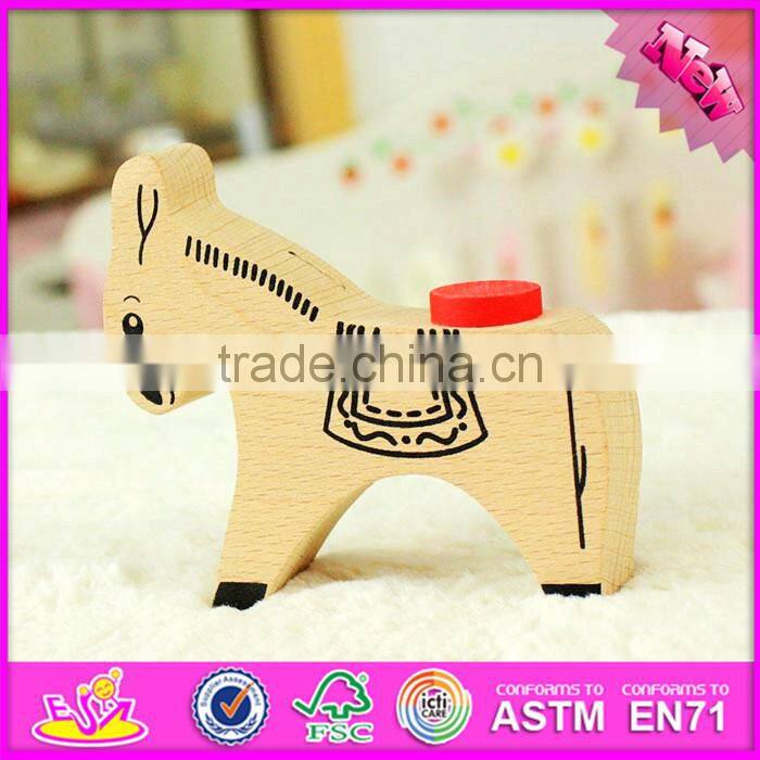 2016 new design baby wooden donkey toy, top fashion kids wooden donkey toy, educational children wooden donkey toy W01B028