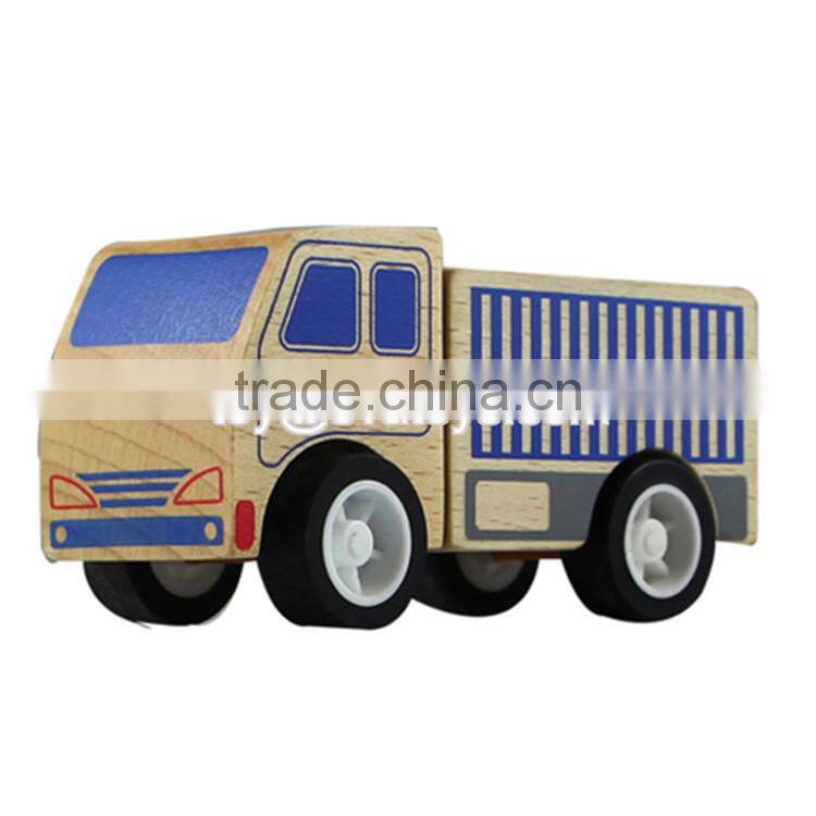 High quality natural wood toy trucks educational toys for toddlers W04A051