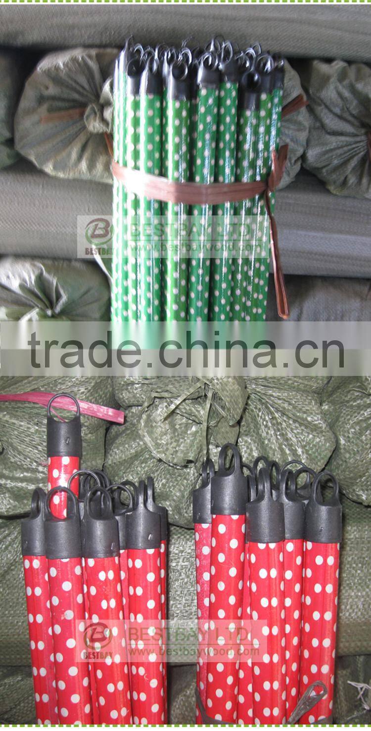120X2.2cm pvc coated broom wooden handle/pvc coated broom wooden stick/pvc coated broomstick wood