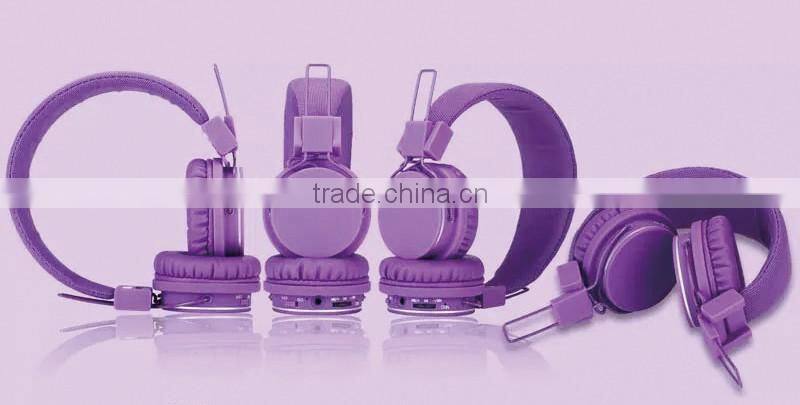 Good quality FM radio wireless sports headphone sexy girl pink bluetooth earphone