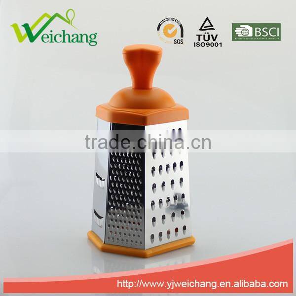 WCGT203A new design plastic head 6 side kitchen graters stainless steel kitchen grater