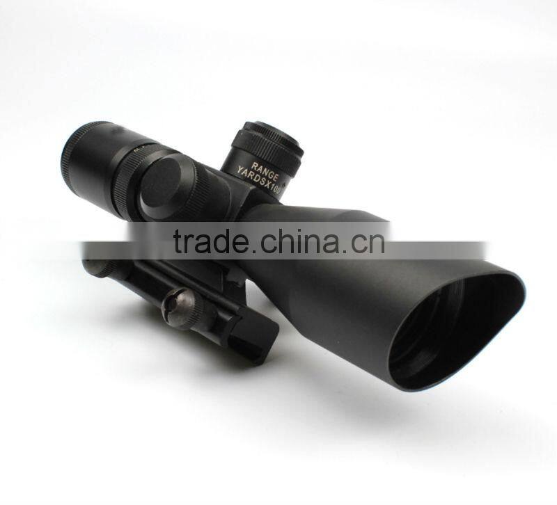 New compact 2.5-10X32 riflescope red green Mil-Dot Reticle with side attached red laser sight scope combo (FDA certified)