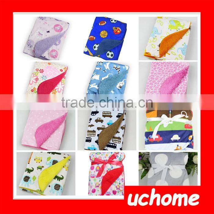 UCHOME Wholesale Custom Super Soft Cotton Plush Baby Infant Blanket
