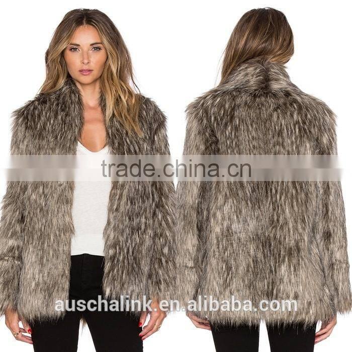 hot sale women cheap fashion pattern faux fur coats made in china