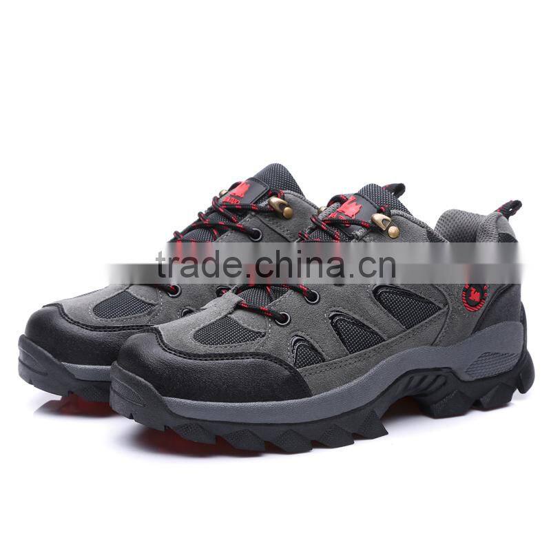 autumn male outdoor shoe with genuine leather, good quality outdoor climbing boots for male female made in jinjiang factory